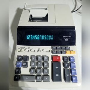 Sharp EL-2197PII Printing Calculator - White and Black